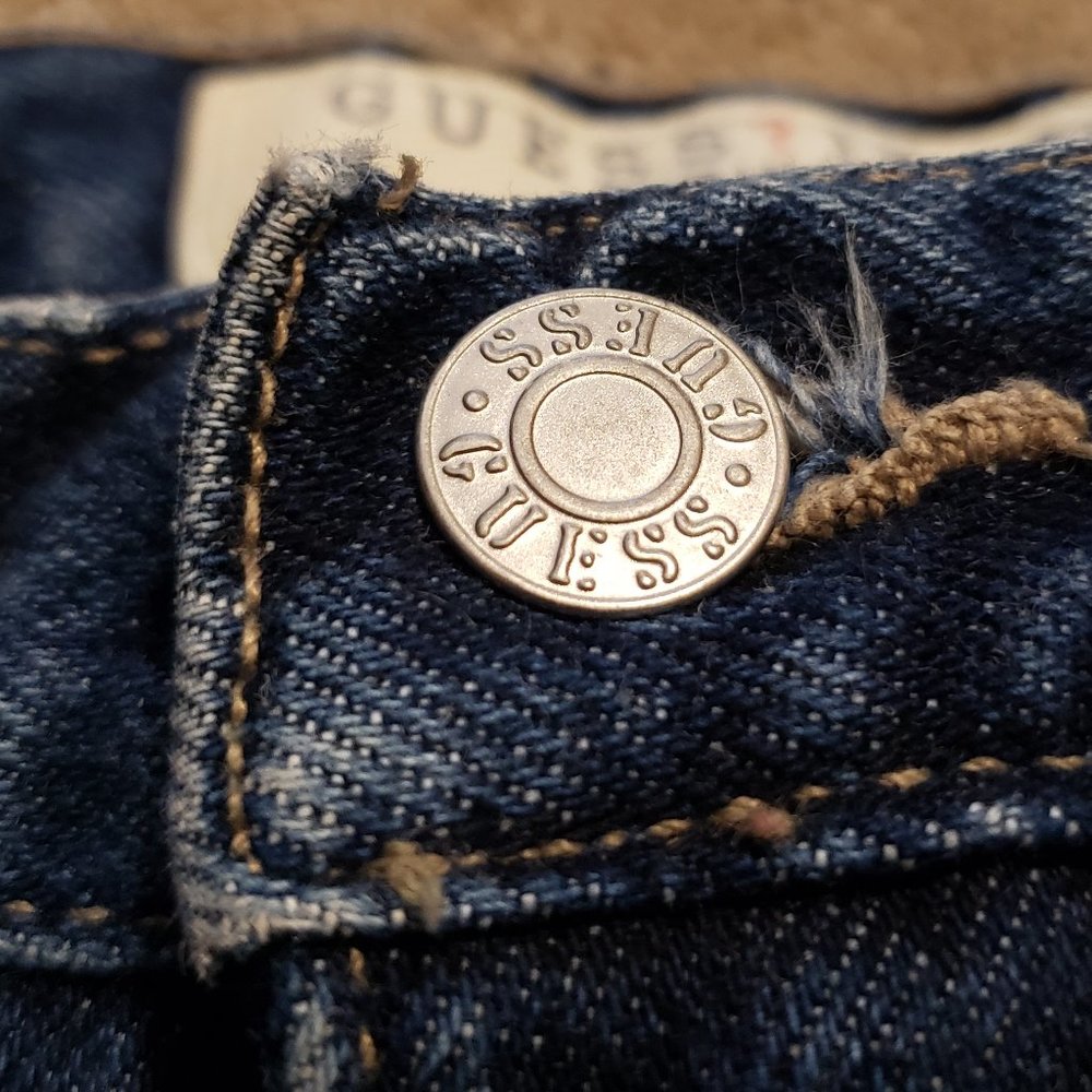 Vintage Guess Blue Jeans Men's 29 Narrow Leg Denim Made in USA 90s 80s Retro - Picture 5 of 11